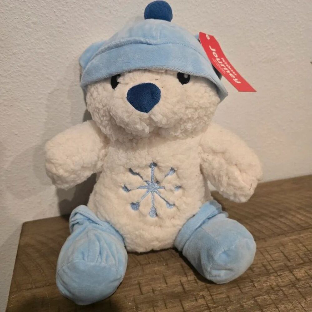 PetSmart Journey Winter Polar Bear Plush Toy Blue Hat Boots Snowflake NWT
